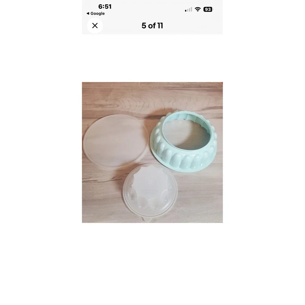 Tupperware Jel-N-Serve Jello‎ Mold 3 Piece Set Mint Green 1202 1203 1204